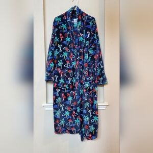 Chubbies Men's Fleece Tropical Neon Print Robe.  Size M/L